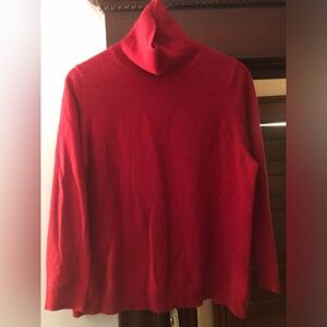 Lands End cashmere turtleneck Classic Red Women's Sweater